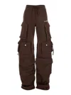Attico Double American Fleece Sweatpants In Brown