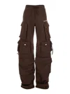 Attico Double American Fleece Sweatpants In Brown