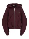 Attico Double American Fleece Sweatshirt In Burgundy