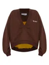 Attico Double American Fleece Sweatshirt In Brown