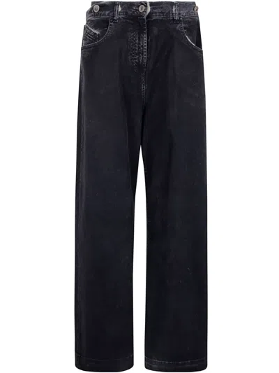 ATTICO DOUBLE-BELT WIDE LEG JEANS