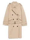 Attico Double-breasted Trench Coat In Brown