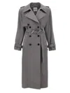 Attico Double-breasted Trench Coat Coats And Trench Coats Gray In Gray