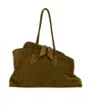 Attico Suede Finish Tote Bag With Double Handles In Brown