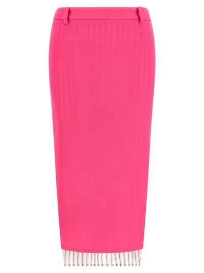 Attico Double Layer Skirt Skirts Fuchsia In Pink