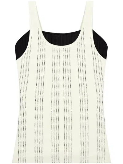 Attico Cotton Flat Ribbed Jersey Tank Top In White