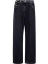 Attico Mat Coated Canvas Long Pants For Women In Blau