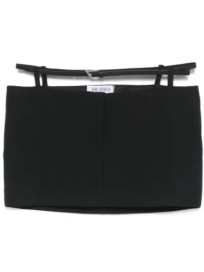 ATTICO DOUBLE-WAISTED MINI SKIRT