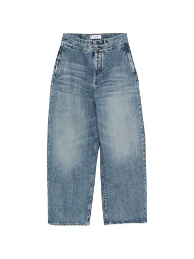 Attico Double-waist Wide-leg Jeans In Blue