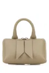 Attico Dove Grey Leather Mini Friday Bag In Sand