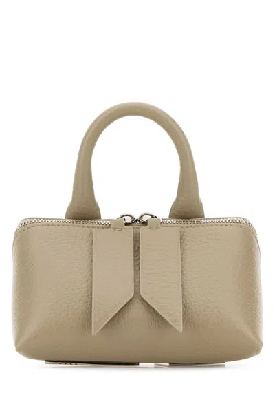 Attico Dove Grey Leather Mini Friday Bag In Gray