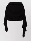 Attico Draped Asymmetric Mini Skirt In Black