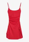Attico Draped Cover-up Mini Dress In Red