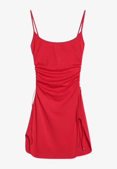 Attico Draped Cover-up Mini Dress In Red