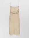 Attico Draped Cowl Neckline Spaghetti Straps In Neutrals