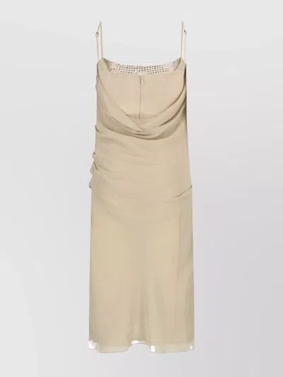 ATTICO DRAPED COWL NECKLINE SPAGHETTI STRAPS