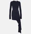 Attico Navy Blue Mini Dress In Blue