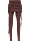 Attico Draped-design Leggings In Brown