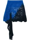 Attico Draped-detail Knitted Skirt In Blue