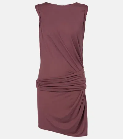 ATTICO DRAPED DROP-WAIST JERSEY MINIDRESS