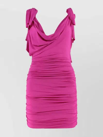 Attico Women's Draped Jersey Dress In Pink