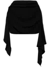 Attico Draped Jersey Mini Skirt In Black