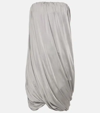 Attico Draped Jersey Minidress In Grey