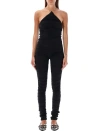 Attico Chain-link Halterneck Jumpsuit In Black