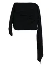 Attico Draped Asymmetric Mini Skirt In Black