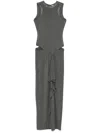 Attico Cut-out Dress - Women's - Viscose In Gray