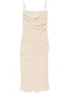 Attico Draped Cowl Neckline Spaghetti Straps In Neutrals