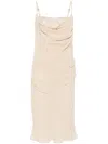 Attico Draped Cowl Neckline Spaghetti Straps In Pink & Purple