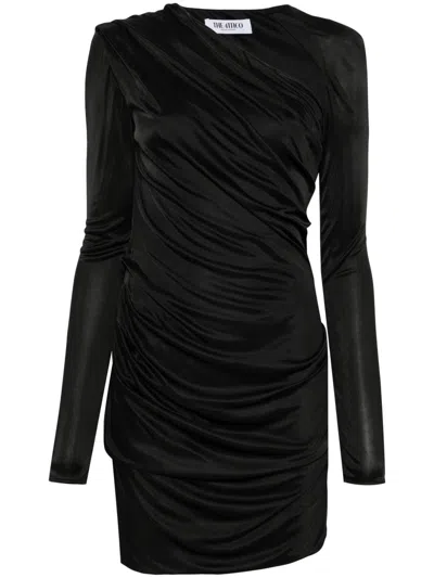 Attico Draped Mini Dress In Black