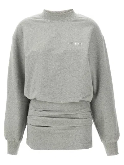 Attico Draped Mini Dress Dresses Gray In Grey