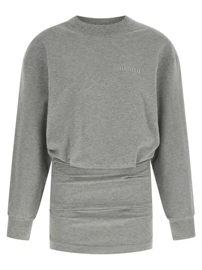 Attico Draped Mini Dress In Gray