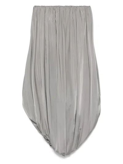 Attico Draped Mini Dress In Grey