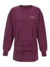 Attico Burgundy Draped Mini Dress With Long Sleeves In Red