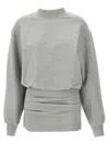 Attico Draped Mini Dress With Oversized Sweatshirt Silhouette In Gray
