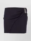 Attico Draped Mini Skirt Metal Embellishment In Blue