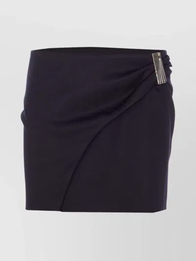 ATTICO DRAPED MINI SKIRT METAL EMBELLISHMENT
