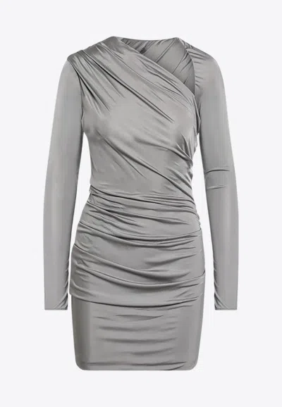 ATTICO DRAPED SATIN MINI DRESS