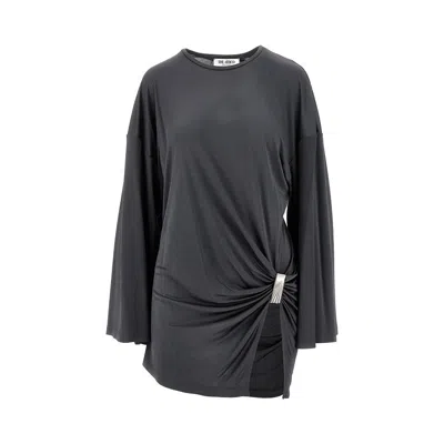 ATTICO DRAPED VISCOSE MINI DRESS