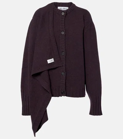 Attico Draped Wool And Cashmere Cardigan In Transparent
