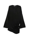 Attico Mini Dress With Distinctive Curling Detail And Logo In Black