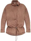 Attico Drawstring Bomber Jacket In Brown