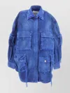 Attico Drawstring Collared Neck Jacket Front Pockets