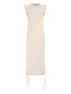 Attico Drawstring-neck Midi Dress In Pink