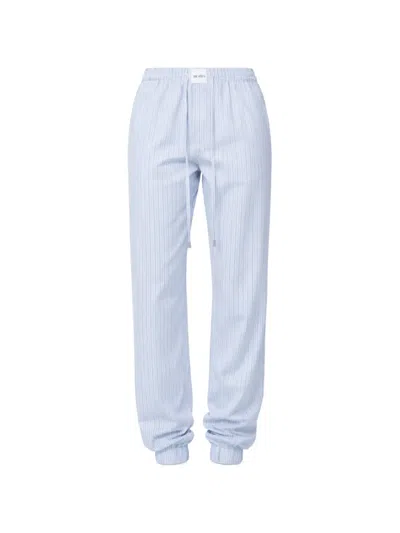 Attico Drawstring Striped Trousers In Blue