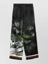 Attico Drawstring Waistband Printed Trousers Wide Leg