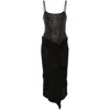 Attico Rhinestone-embellished Midi Dress In Black